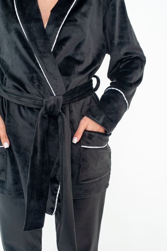 Костюм женский велюровый, черный, Serenade, модель 8013