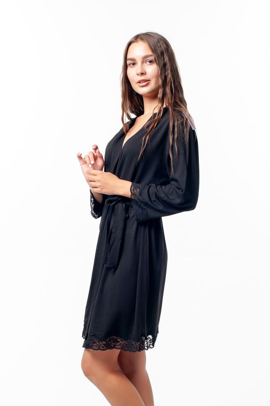 Женский халат, вискоза, черный. Serenade, модель 5525H