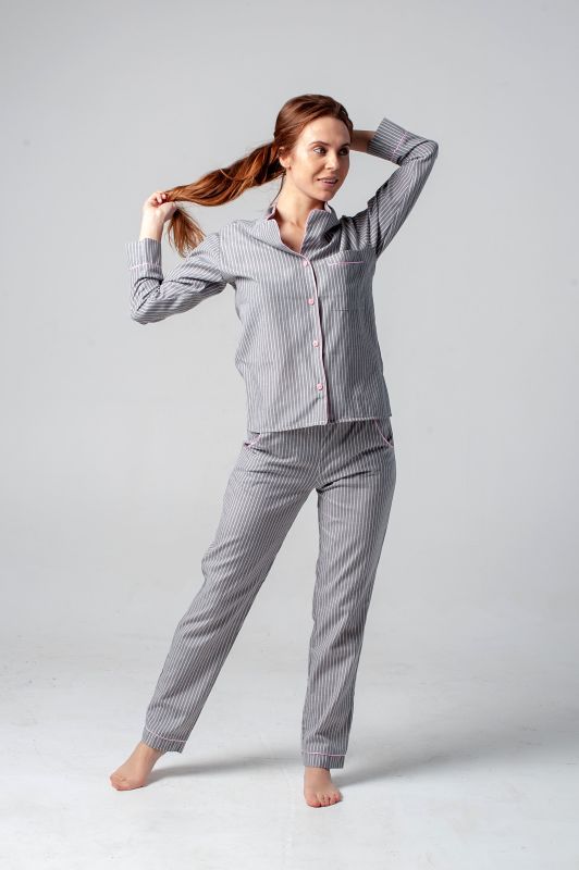 Жіноча піжама зі штанами. бавовна, світло-сірий. Serenade, модель 6008