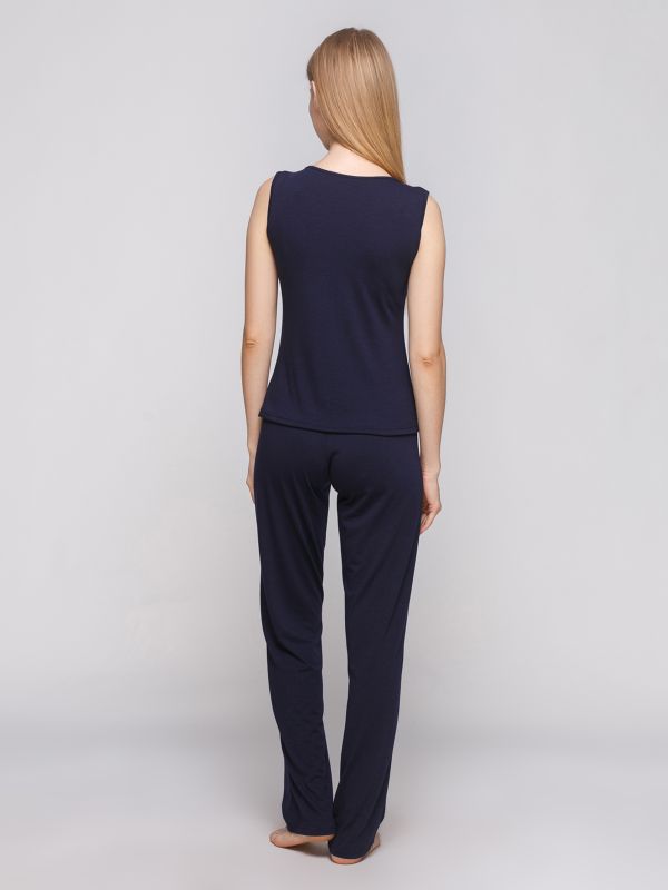 Женская пижама брюки, вискоза, темно синий, Serenade, модель 8004Р