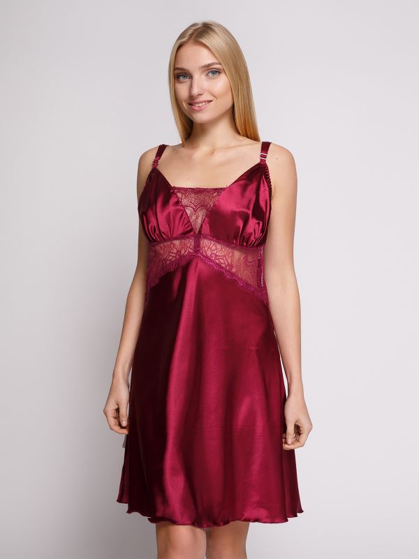 Сорочка жіноча з шовку Армані. марсала, Serenade,  модель 1212