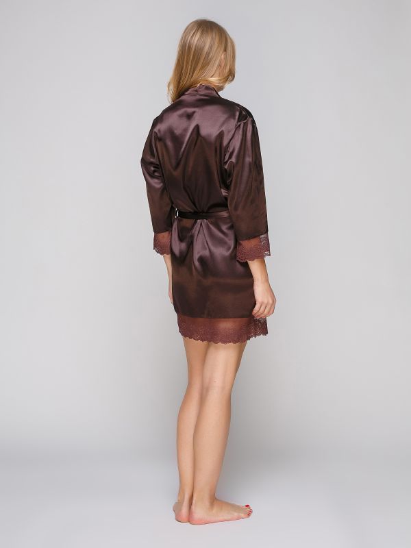 Женский атласный халат, модель 2051