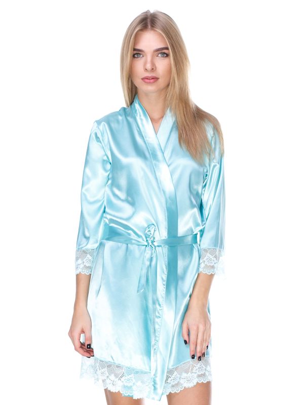 Женский атласный халат, модель 2061