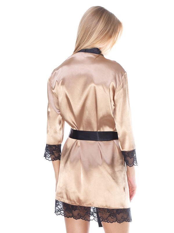 Женский атласный халат, модель 2081
