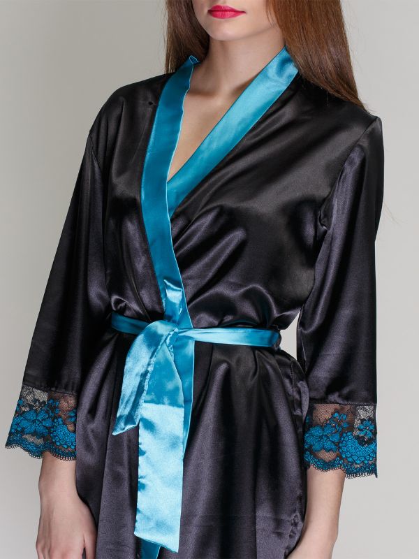 Женский атласный халат, модель 2321