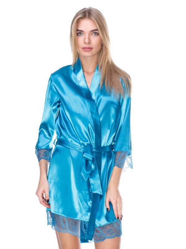 Женский атласный халат, модель 421