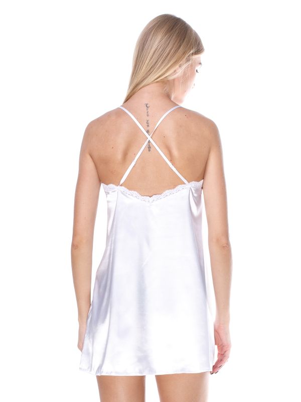 Женская рубашка атласная, белый, Serenade, модель 572