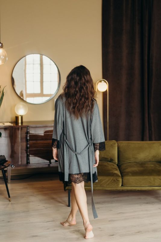 Жіночий халат, віскоза, темний меланж, Serenade, модель 5555H