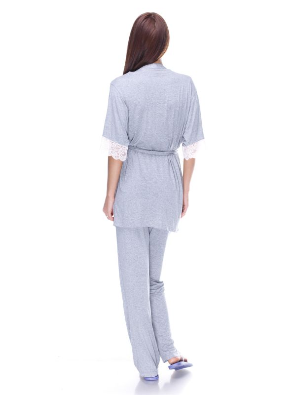 Женский халат, вискоза, серый, Serenade, модель 5508H