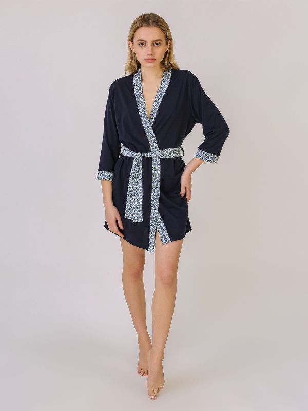 Жіночий халат, віскоза, синій, Serenade, модель 81
