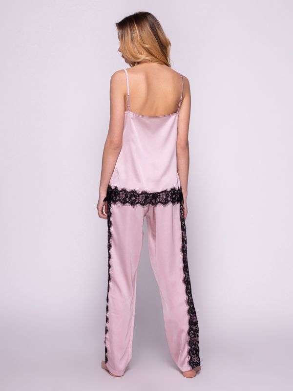 Жіноча піжама зі штанами, креп Армані, палевий, Serenade, модель974