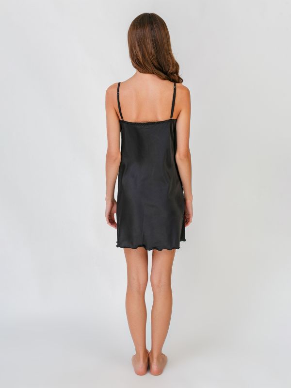 Сорочка жіноча  шовк Армані, чорний, Serenade, модель 392