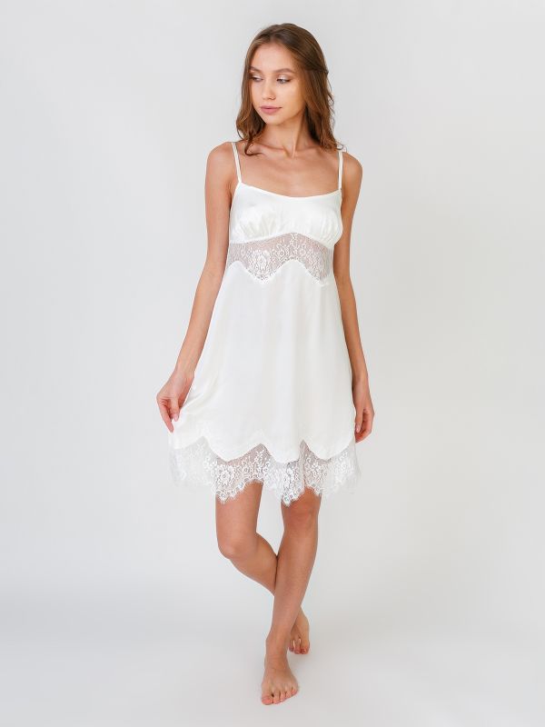 Жіноча шовкова сорочка Serenade, шампаневий, модель 92