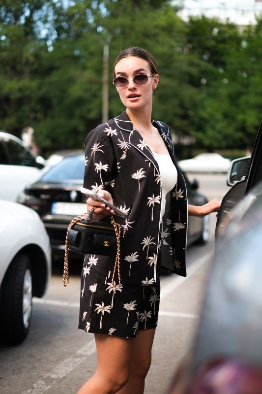 Комплект Марта Laura (Сор+шорти) пальми на чорному / s-m