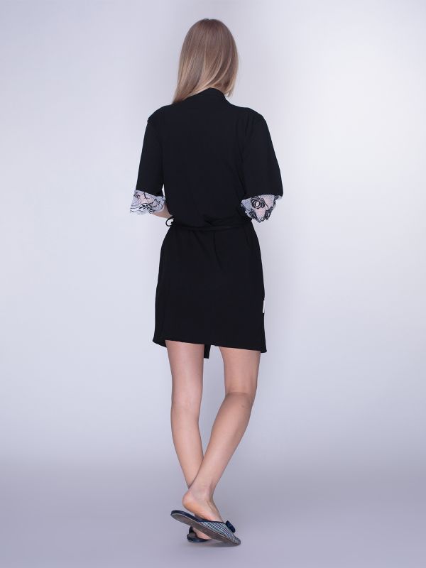 Женский халат, вискоза, черный, Serenade, модель 5512H
