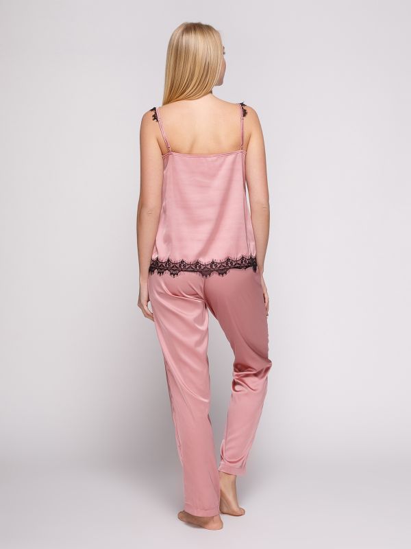 Жіноча піжама зі штанами. шовк Армані.  фрез, Serenade. модель 303