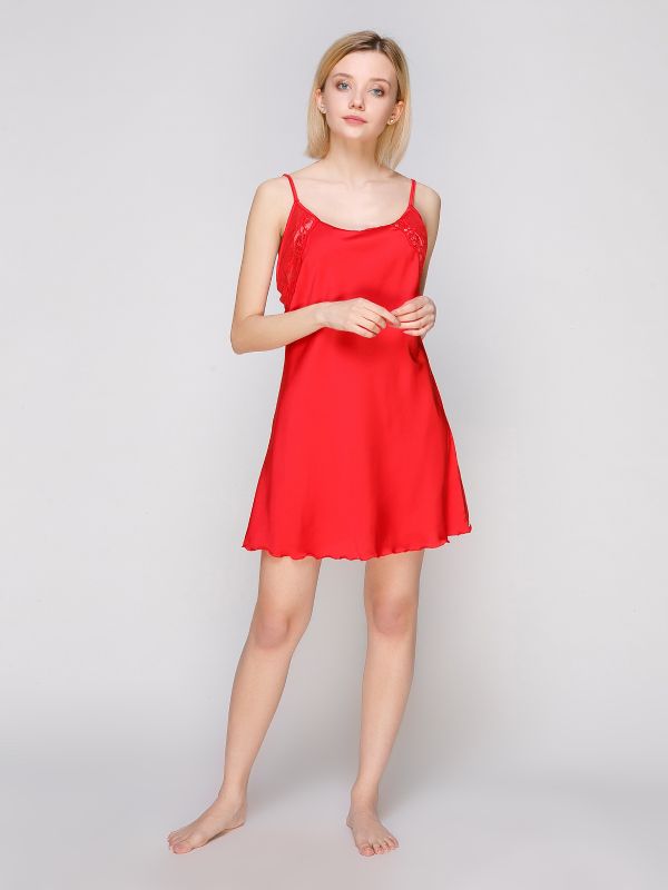 Женская рубашка, шелк Армани. красный, Serenade, модель 182